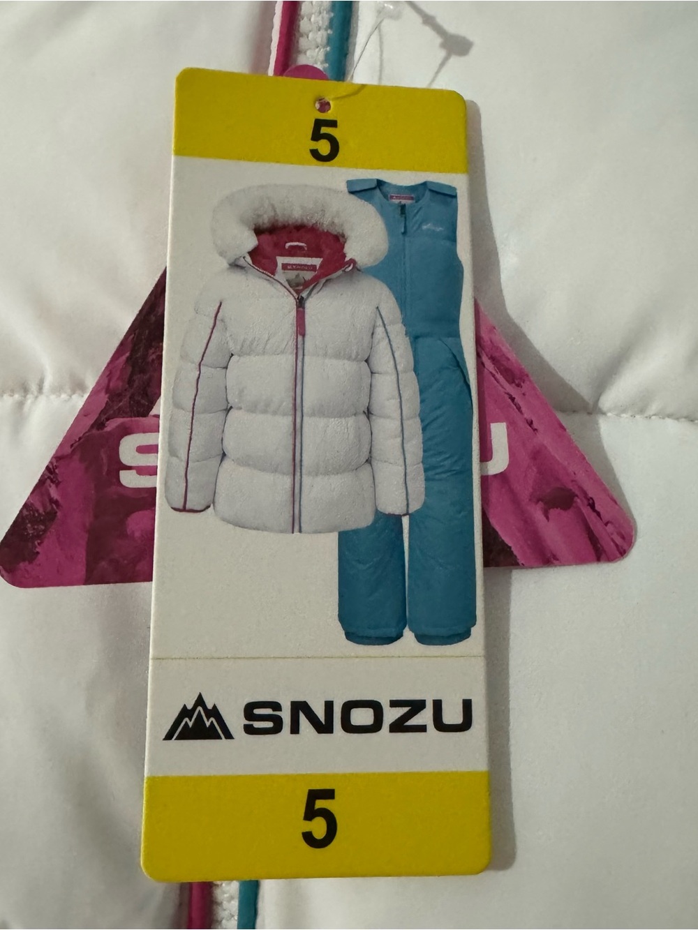 NWT SNOZU Kids 2 Piece Snowsuit Jacket w/ Matching Bib Pants Size 5 Fleece Lined - Picture 12 of 13